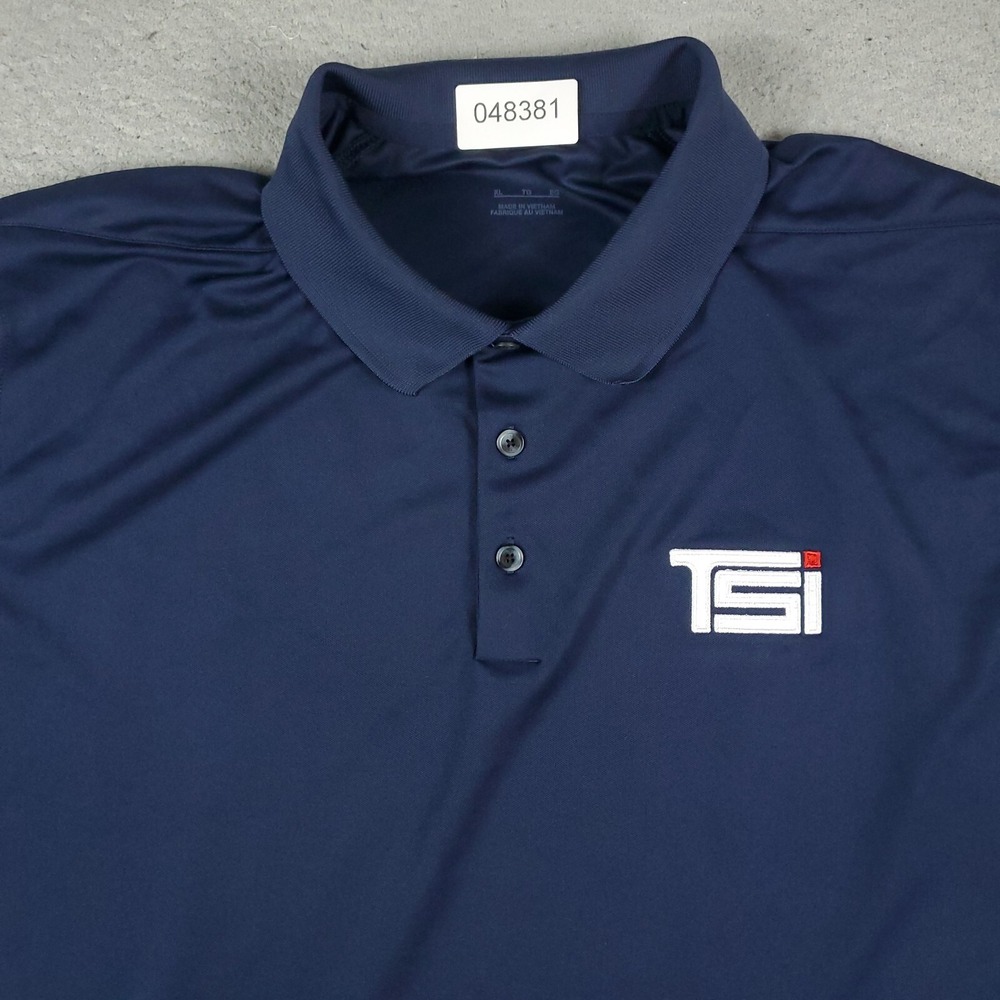 Nike Polo Shirt Mens XL Blue Swoosh Dri Fit Golf Casual Short Sleeve * - Picture 2 of 7